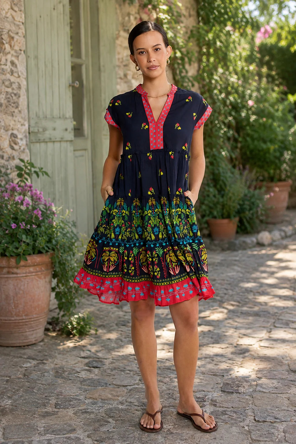 Lula Life Emma Tiered Dress Ebony