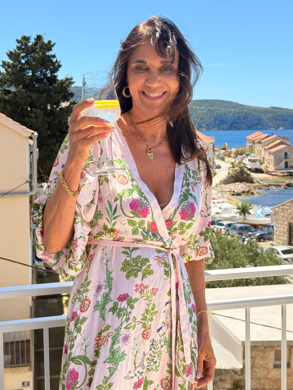 RYY Tatiana Wrap Dress Pink