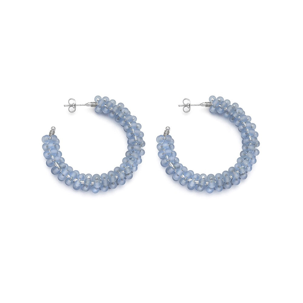 Vestopazzo Glass C  Hoop Earrings
