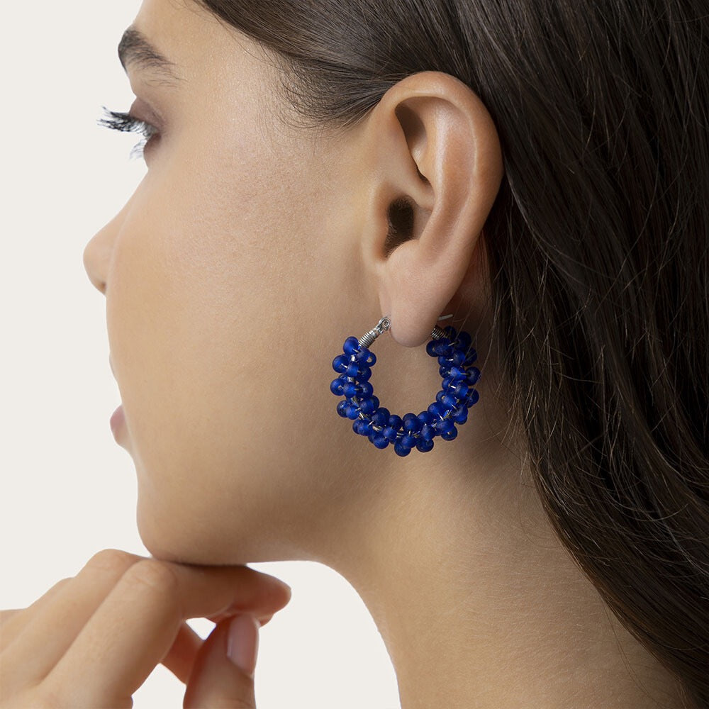 Vestopazzo Beaded Hoop Earrings