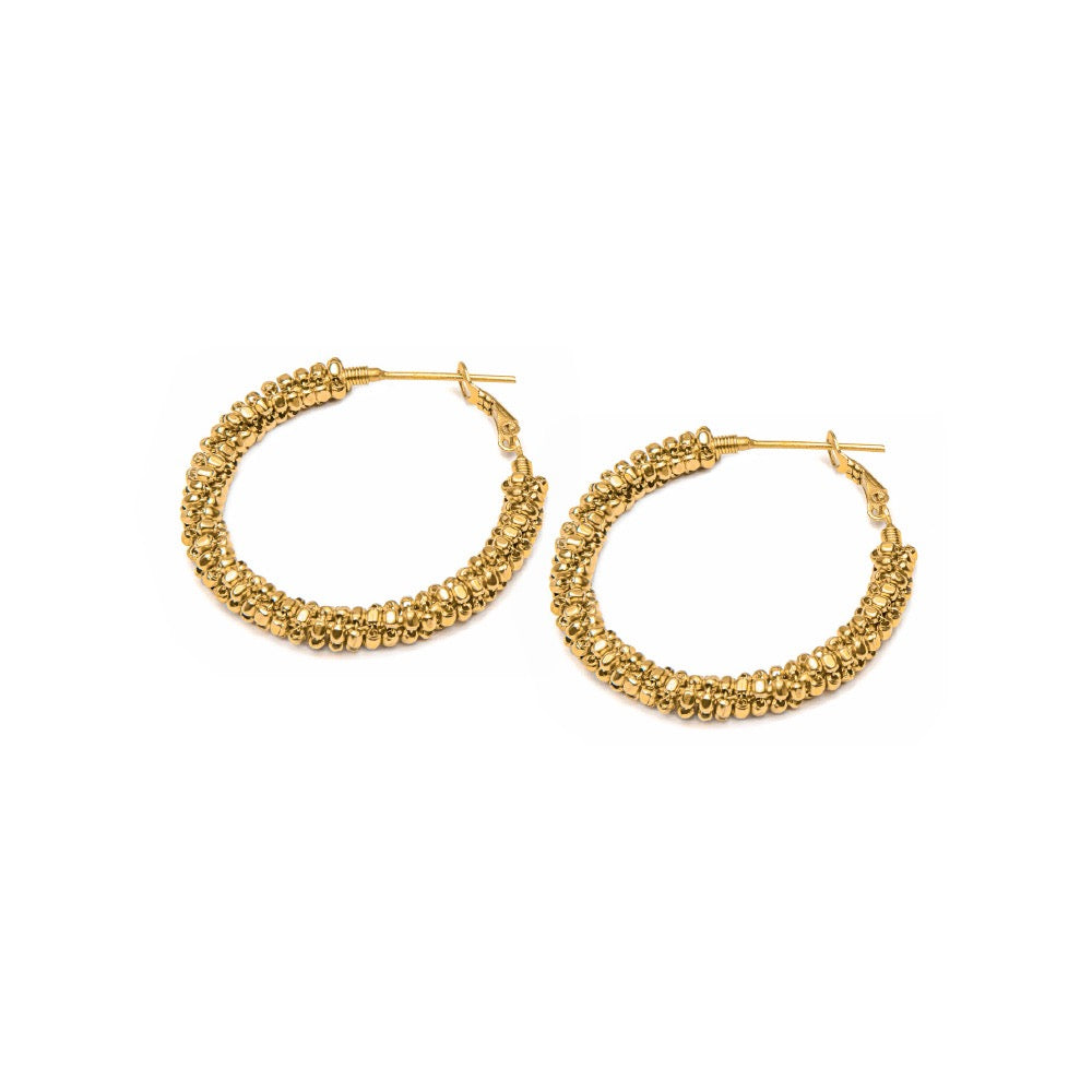 Vestopazzo Large Hoop Nugget Earrings