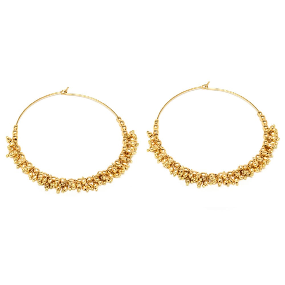 Vestopazzo Fine Large Mogra Hoop Earrings