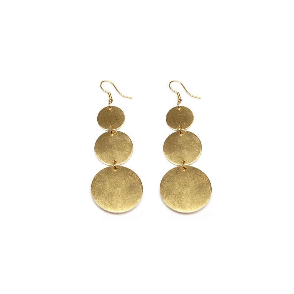 Vestopazzo Three Circle Brass Earrings