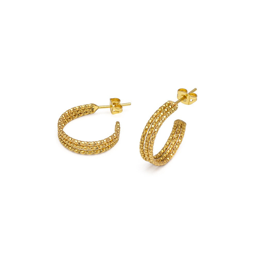 Vestopazzo Textured Half Hoop Earrings