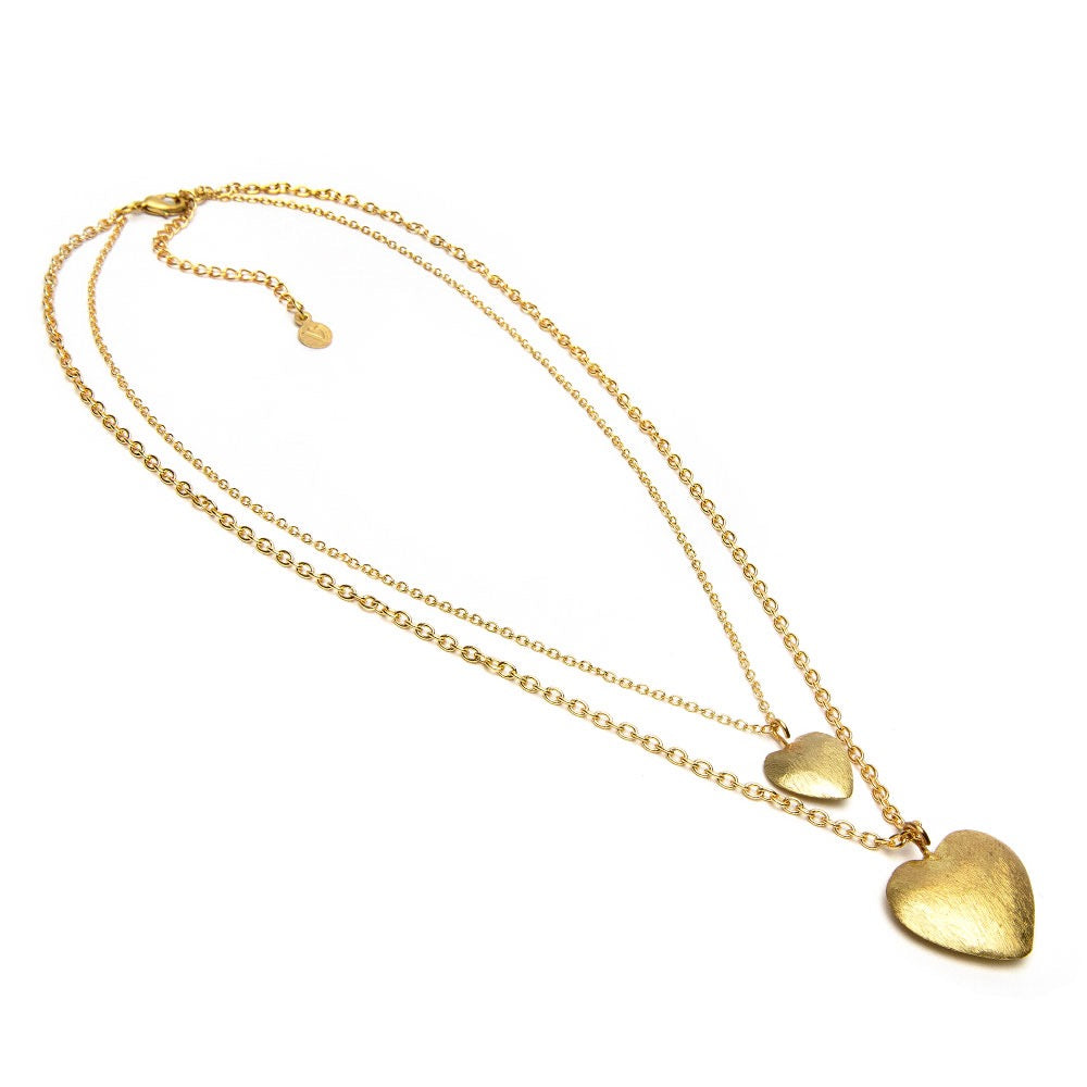 Vestopazzo Double Heart Chain Necklace