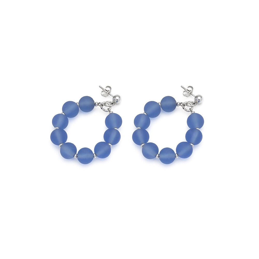 Vestopazzo Glass Sphere Hoop  Earrings