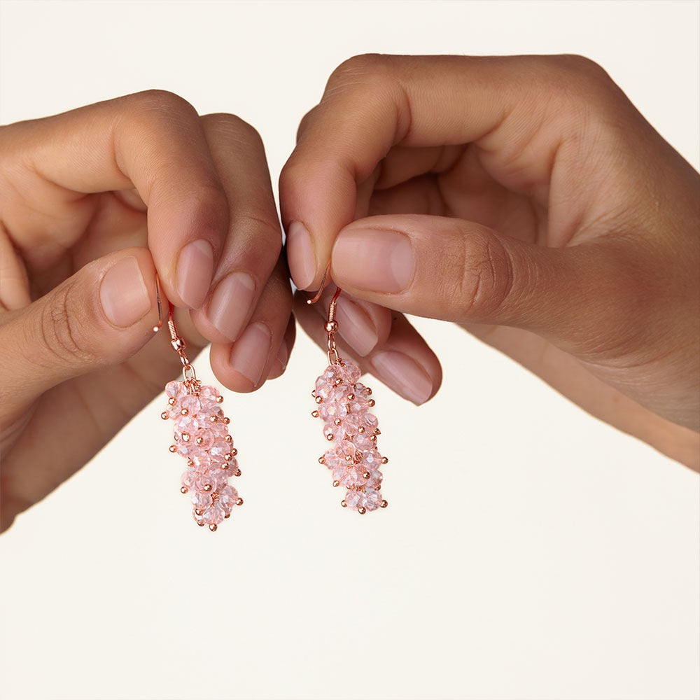 Vestopazzo Crystal Mogra Rose Gold Earrings