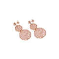Vestopazzo Double Circle Crystal Rose Earrings