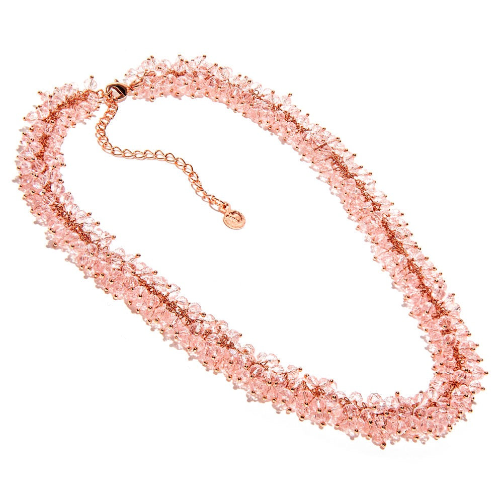 Vestopazzo Crystal Rose Gold Mogra Necklace