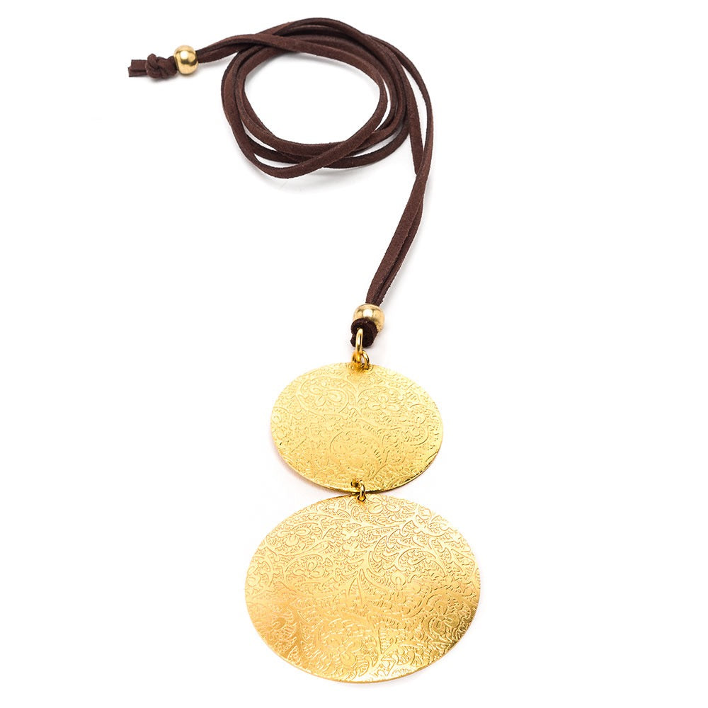 Vestopazzo Double Disc Pendant Necklace