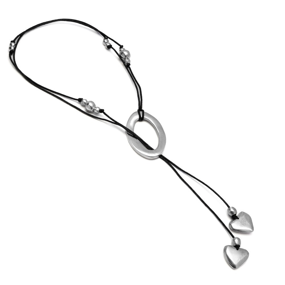 Vestopazzo Oval Pendant with Two Hearts