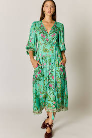 RYY Tatiana Wrap Dress Green pre order