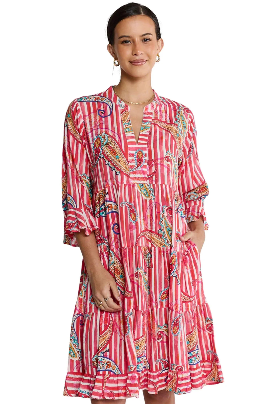 Lula Life Hanna Tier Dress Melon