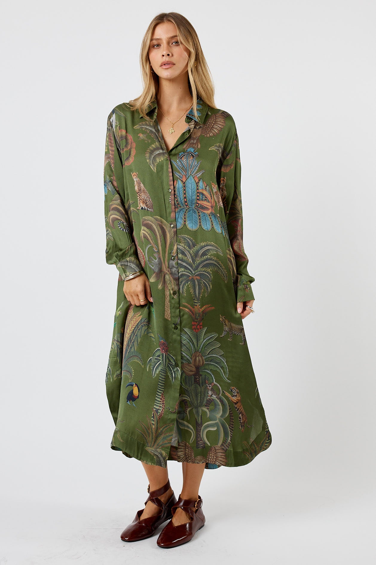 Lula Soul Cheetah Shirtmaker Olive