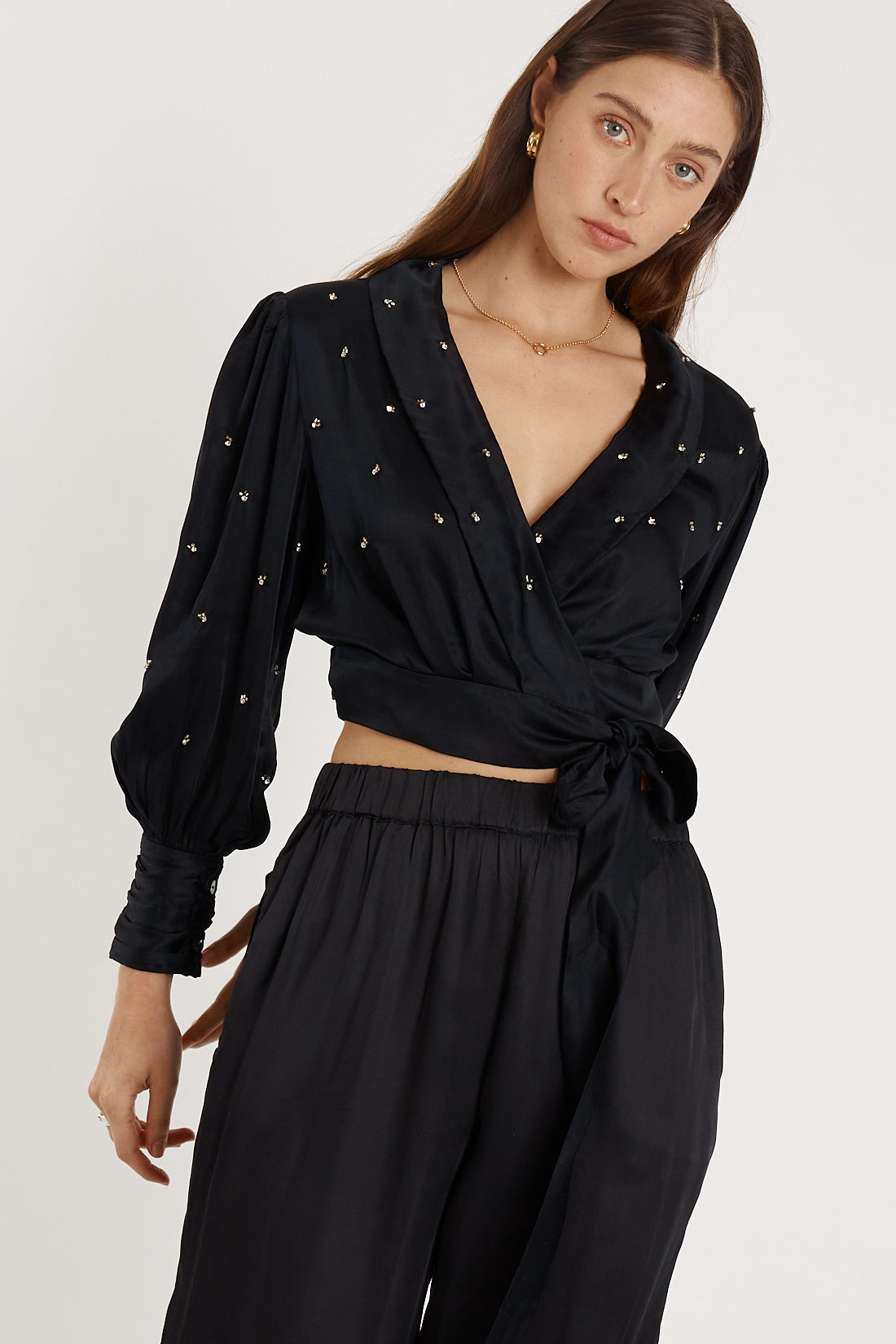 RYY Bienvenue Wrap Top Black