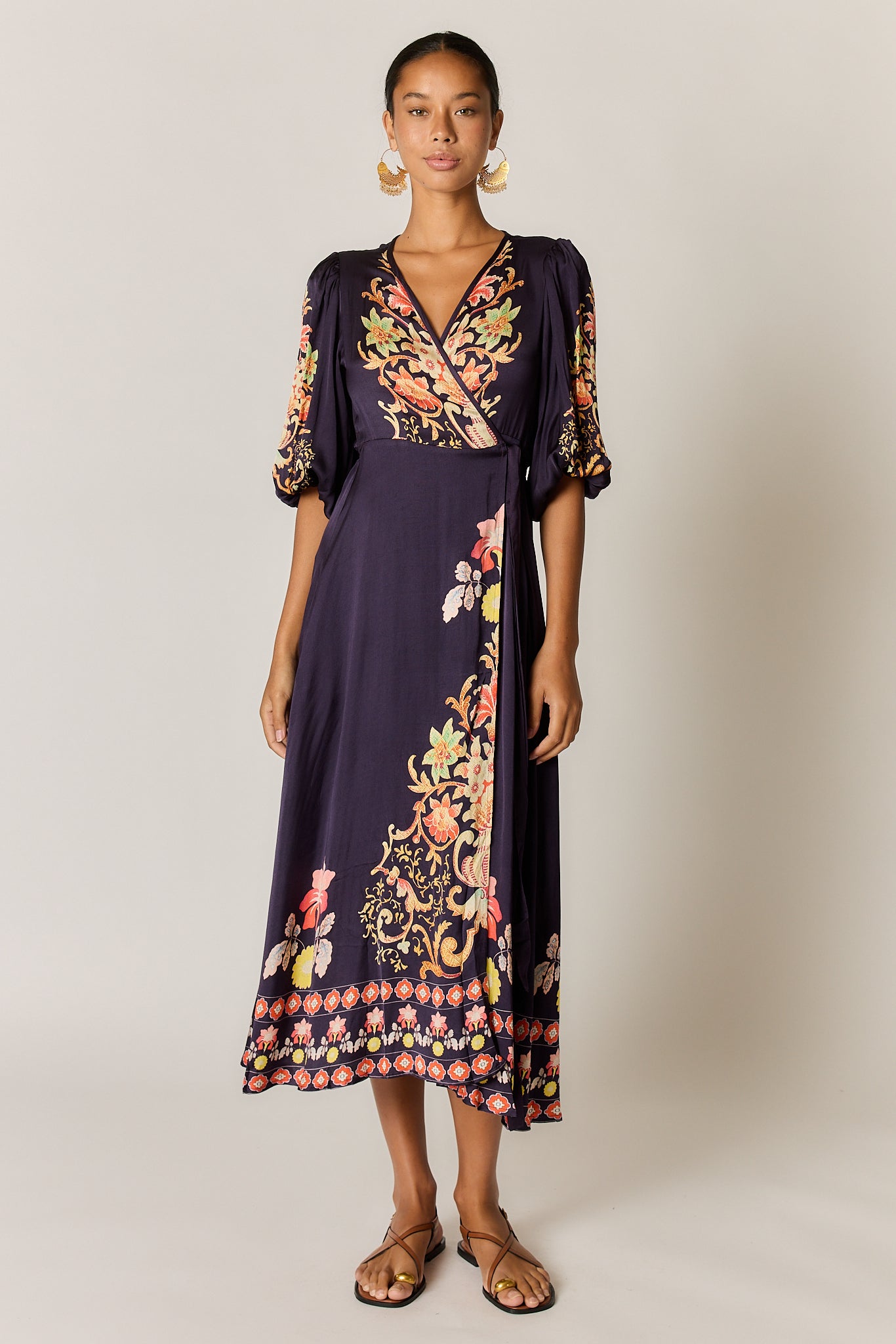 RYY Gazte Wrap Dress Burgundy - Pre Order