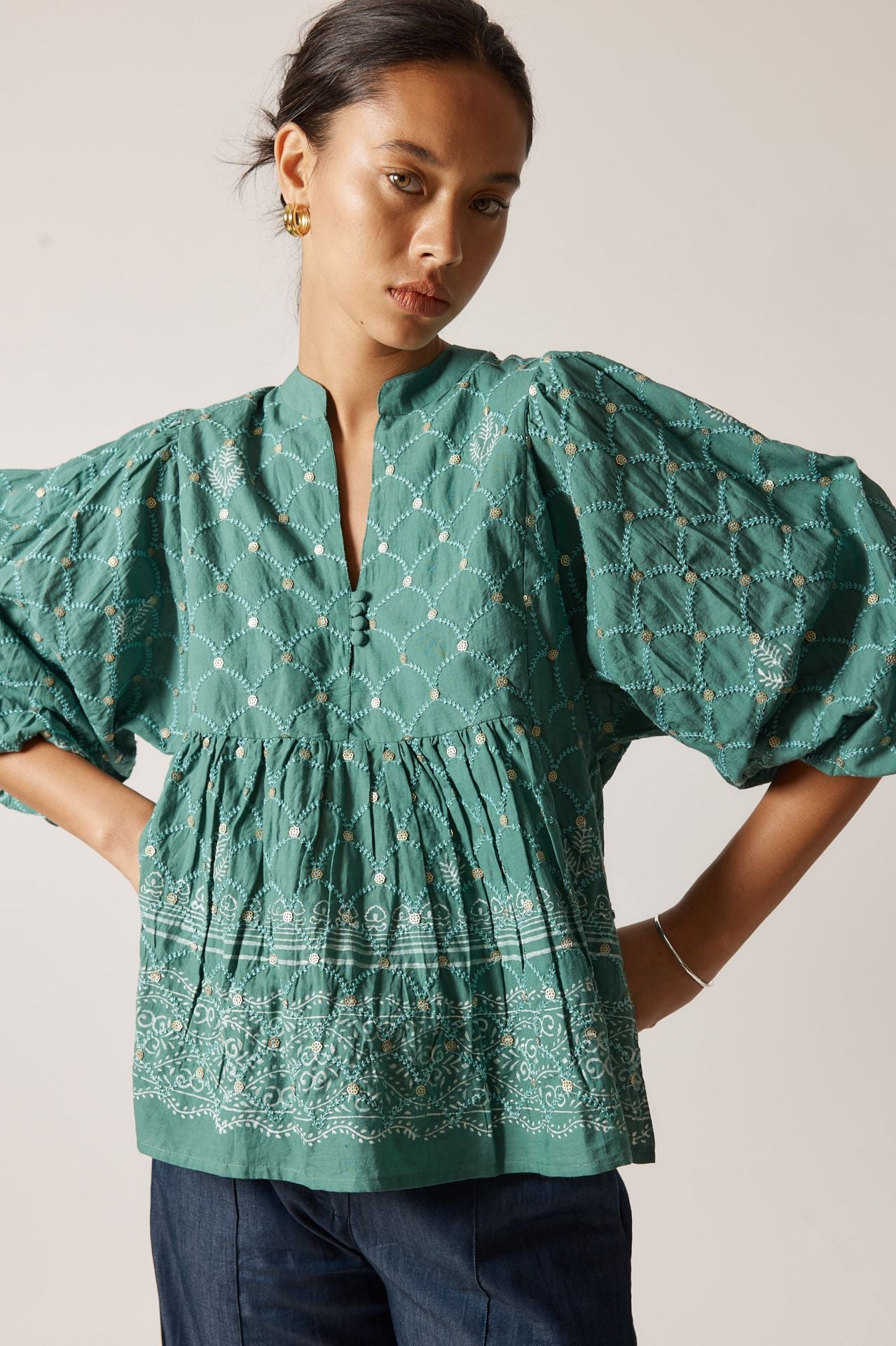 RYY Locket of Love Top Sage