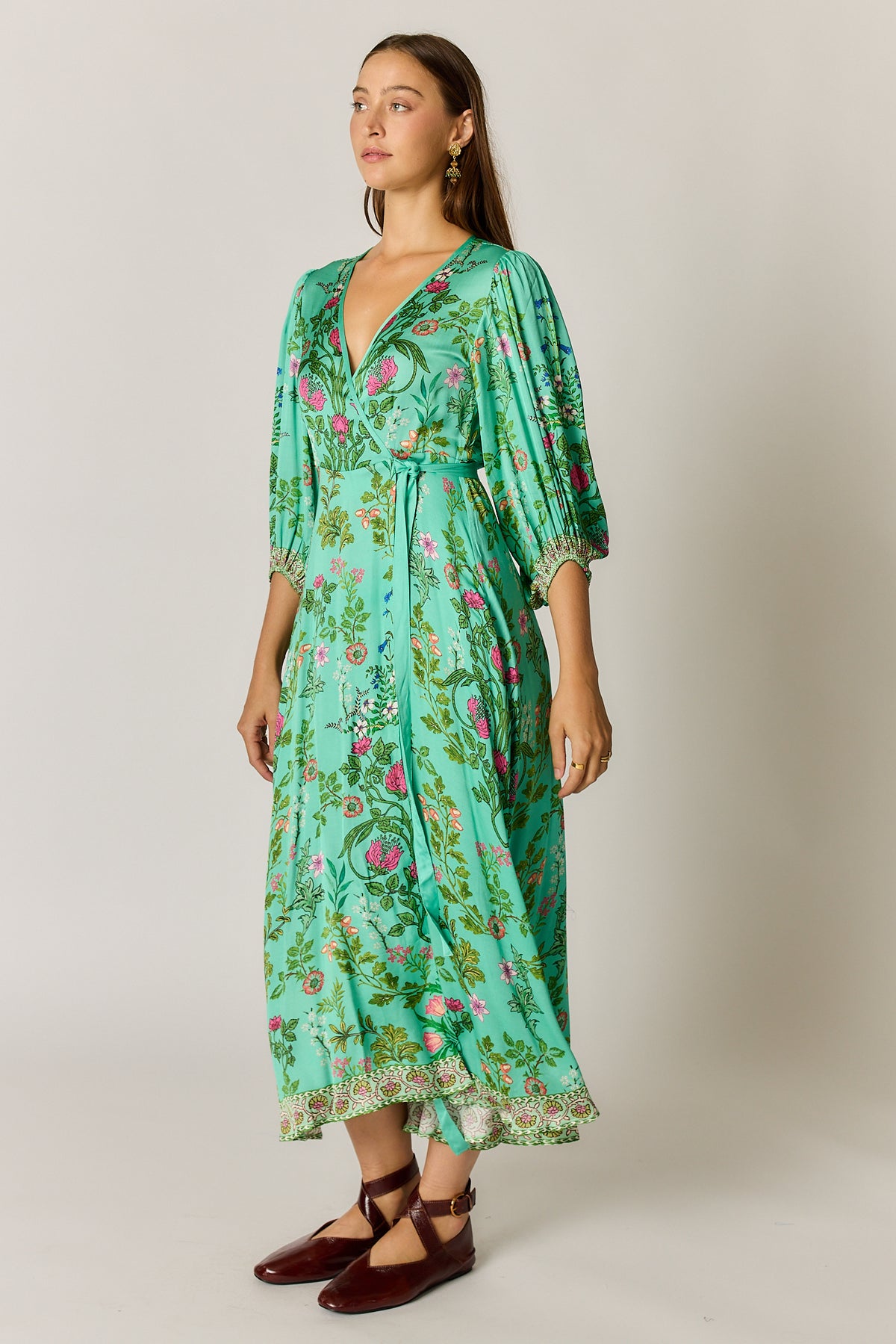 RYY Tatiana Wrap Dress Green pre order