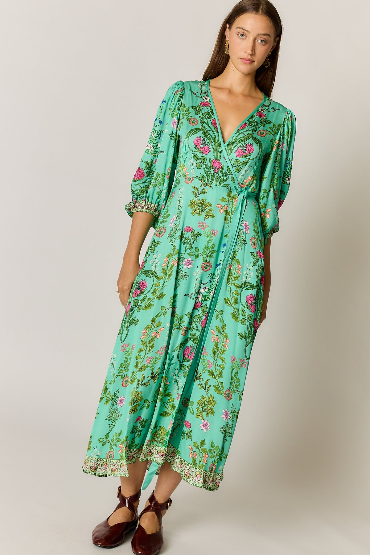 RYY Tatiana Wrap Dress Green pre order