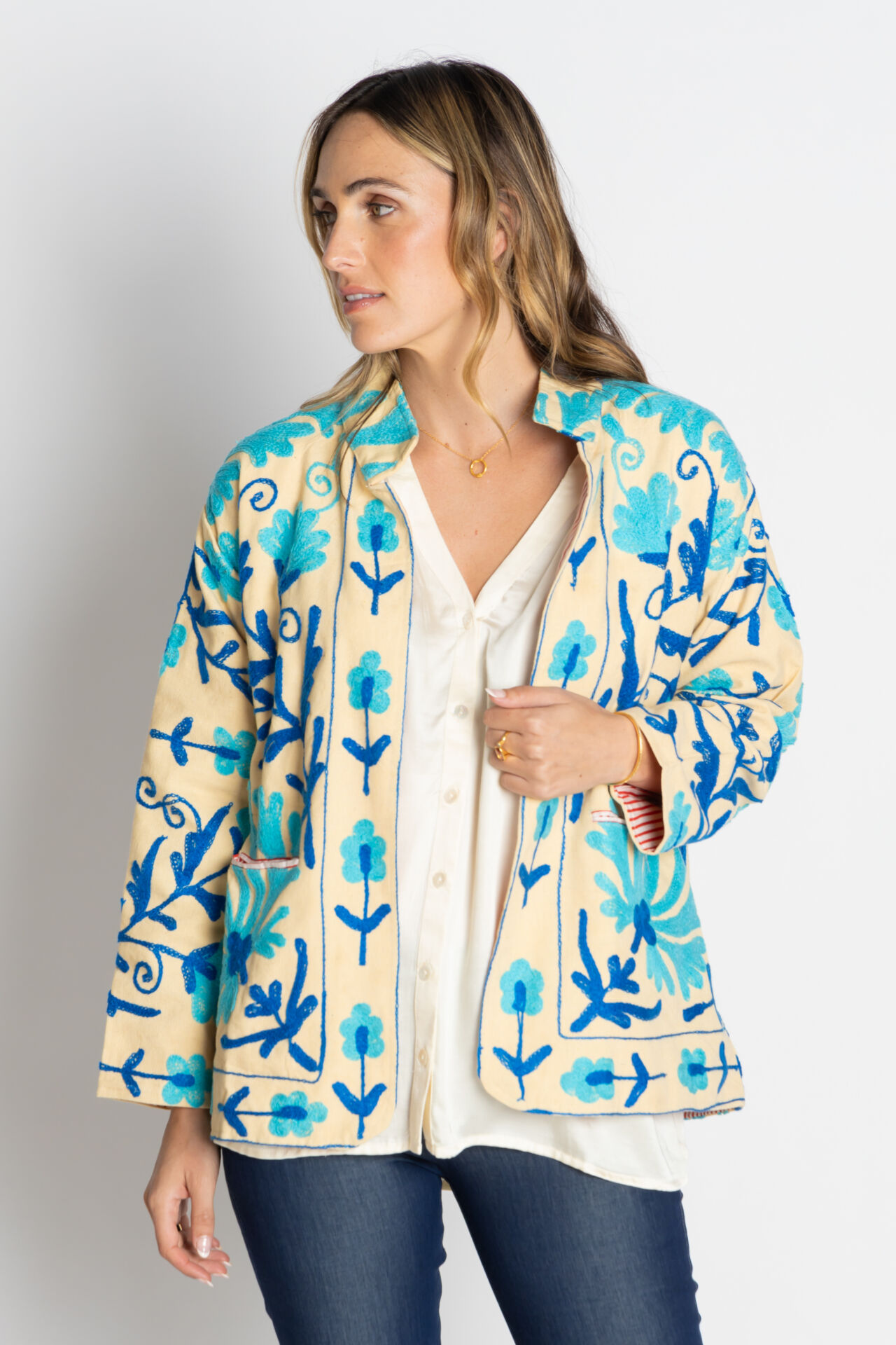 RYY Nashville Embroidered Jacket Blue - Image 4