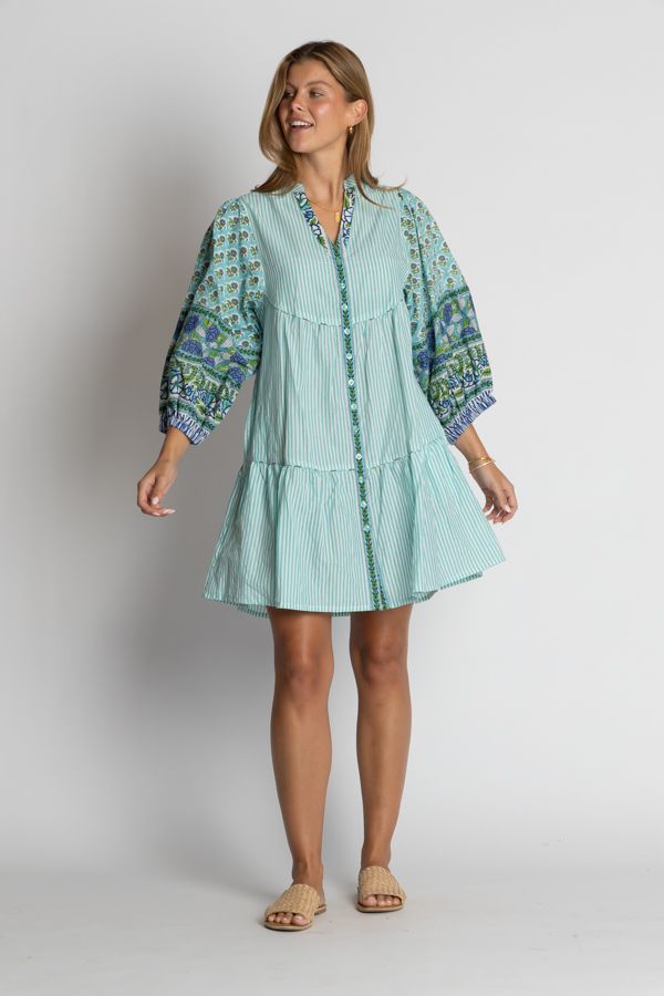 IBSA Mississippi Button Dress Lagoon