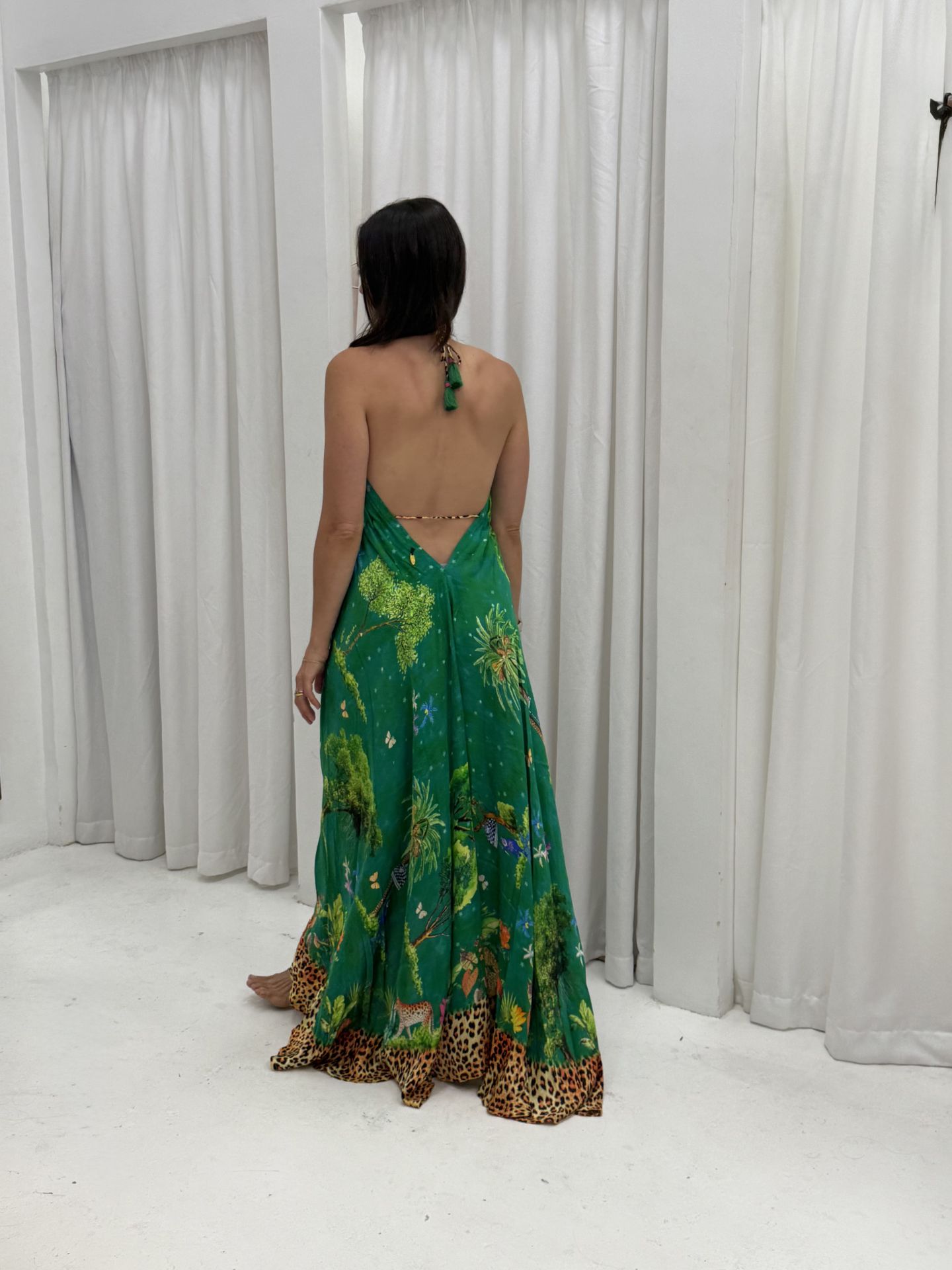 RYY Mataram Halter Maxi Dress Emerald - Image 2