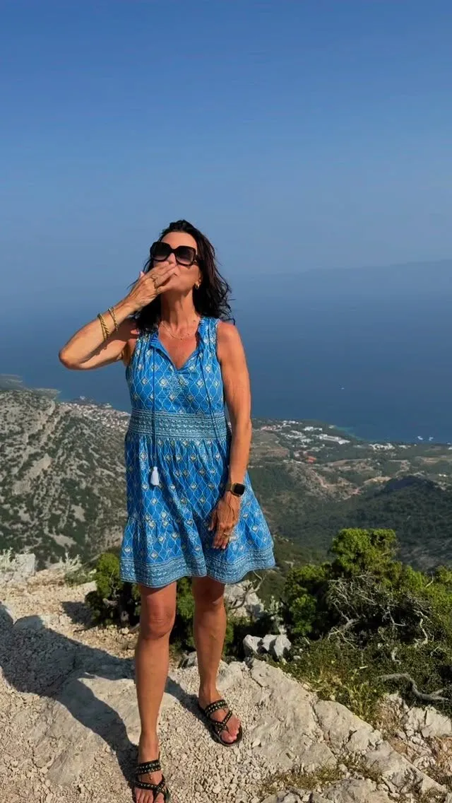 🌊✨ Margherita is giving us all the feels with this incredible view from Vidova Gora, the highest peak on the stunning Croatian island of Brač! 🏞️

Check out the famous white-pebble beach Zlatni Rat (Golden Horn) below, a top spot for kitesurfing near the charming town of Bol. And just look at the islands of Vis & Hvar in the distance! 😍

Margherita’s vibrant blue RYY cotton dress, adorned with gold and intricate embroidery, perfectly complements the mesmerizing shades of the Adriatic Sea! 💙💛

Find your favorite style online or visit us in-store @oldbiscuitmill Woodstock!

#Brač #VidovaGora #AdriaticSea #ZlatniRat #RYY #rubyyes #TravelGoals #ExploreCroatia #oldbiscuitmill #markoperkovicthompson #capetownboutique #capetown #southafrica
@markoperkovicthompson___ 
@zlatnirat.resort